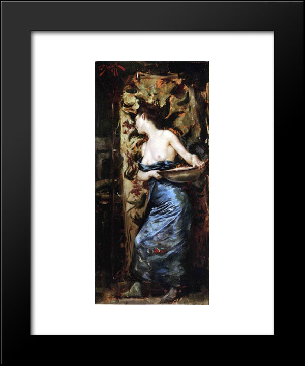 Half Naked Woman 20x24 Black Modern Wood Framed Art Print Poster by Stewart, Julius LeBlanc