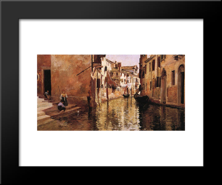 The Canal 20x24 Black Modern Wood Framed Art Print Poster by Stewart, Julius LeBlanc
