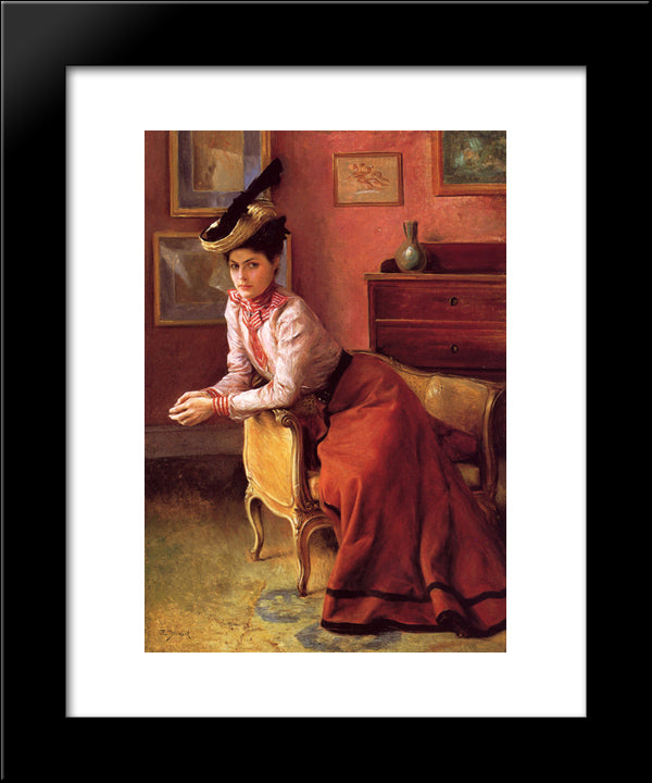 Woman In An Interior 20x24 Black Modern Wood Framed Art Print Poster by Stewart, Julius LeBlanc