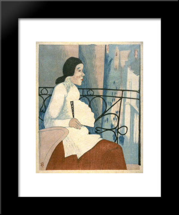 Chinese Lady 20x24 Black Modern Wood Framed Art Print Poster by Yamamoto, Kanae