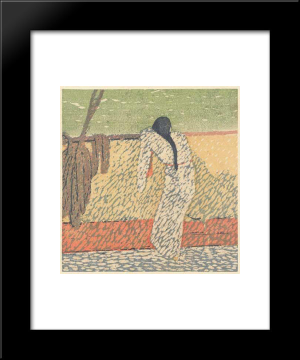 On The Deck 20x24 Black Modern Wood Framed Art Print Poster by Yamamoto, Kanae