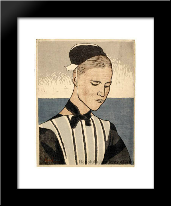Woman Of Brittany 20x24 Black Modern Wood Framed Art Print Poster by Yamamoto, Kanae