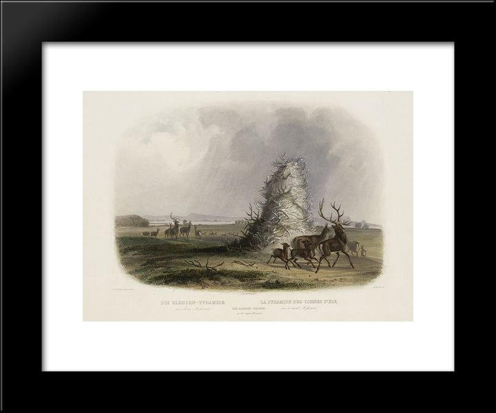 The Elkhorn Pyramid On The Upper Missouri, Plate 13 From Volume 2 Of 'Travels In The Interior Of North America' 20x24 Black Modern Wood Framed Art Print Poster by Bodmer, Karl