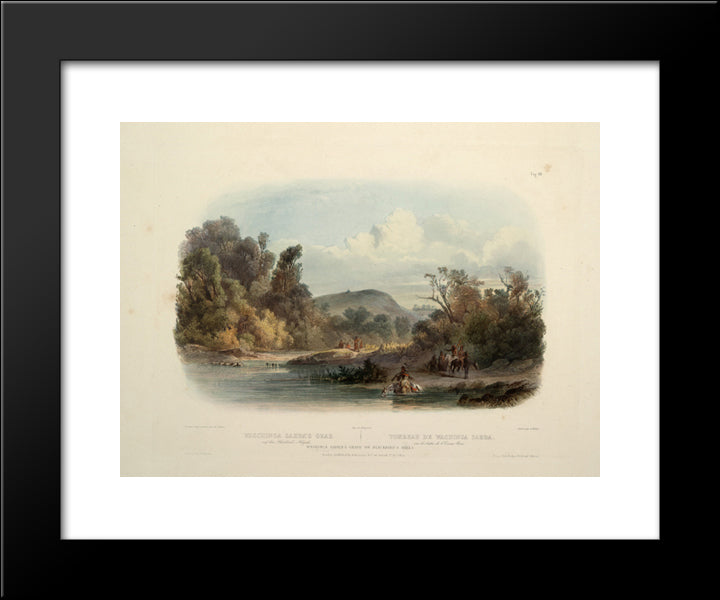 Washinga Saba'S Grave On Blackbirds Hill, Plate 12 From Volume 2 Of 'Travels In The Interior Of North America' 20x24 Black Modern Wood Framed Art Print Poster by Bodmer, Karl