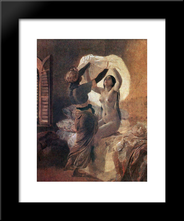 In A Harem. By Allah'S Order Underwear Should Be Changed Once A Year 20x24 Black Modern Wood Framed Art Print Poster by Bryullov, Karl