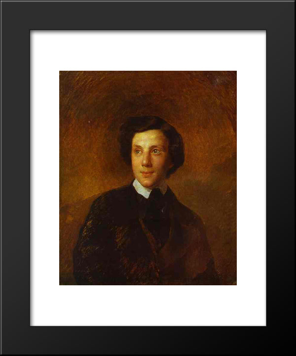 Portrait Of A. A. Abaz 20x24 Black Modern Wood Framed Art Print Poster by Bryullov, Karl