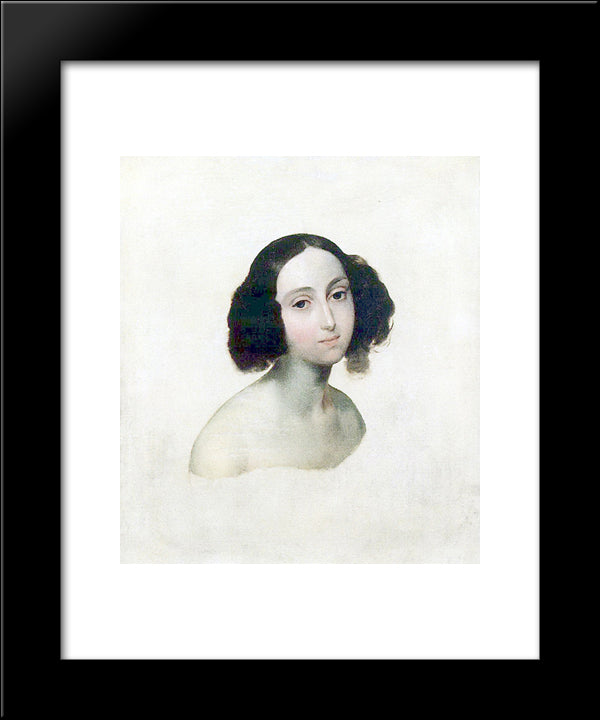 Portrait Of Grand Duchess Olga Nikolaevna 20x24 Black Modern Wood Framed Art Print Poster by Bryullov, Karl