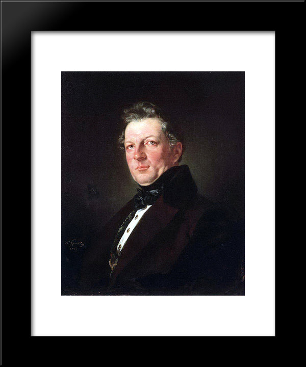 Portrait Of The Architect A. Bolotov 20x24 Black Modern Wood Framed Art Print Poster by Bryullov, Karl