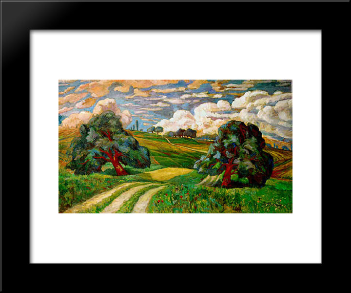 Apres L'Orage 20x24 Black Modern Wood Framed Art Print Poster by Diriks, Karl Edvard