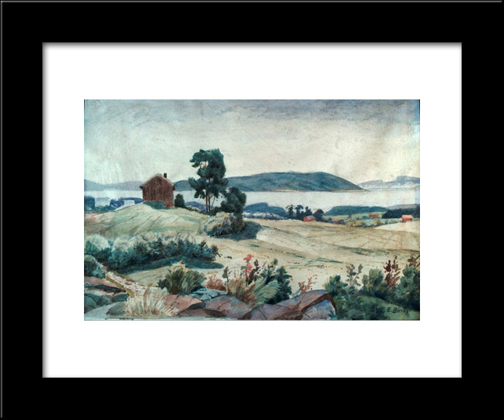 Fra Froensjordene 20x24 Black Modern Wood Framed Art Print Poster by Diriks, Karl Edvard