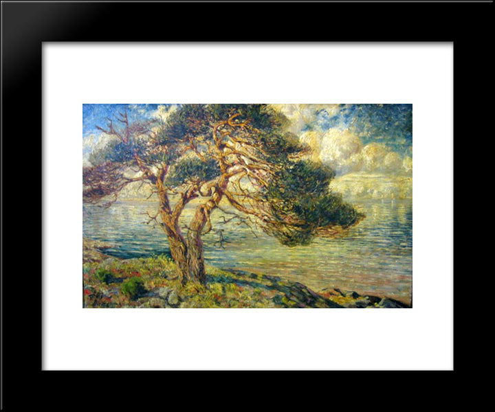 Pin Au Bord De La Mer 20x24 Black Modern Wood Framed Art Print Poster by Diriks, Karl Edvard