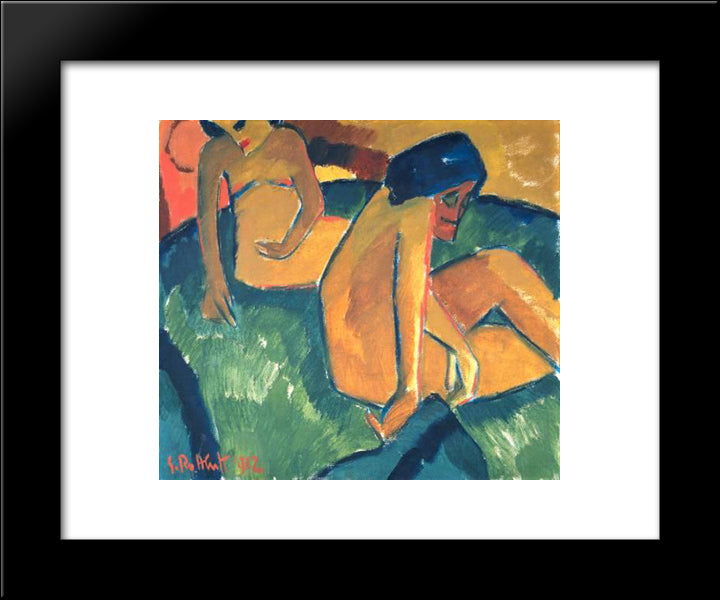 Two Women 20x24 Black Modern Wood Framed Art Print Poster by Schmidt Rottluff, Karl