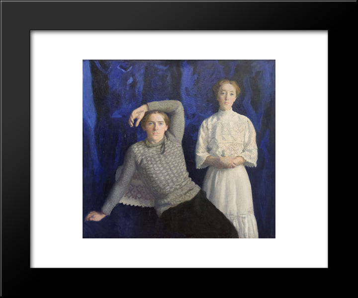 Beni And Noemi 20x24 Black Modern Wood Framed Art Print Poster by Ferenczy, Karoly