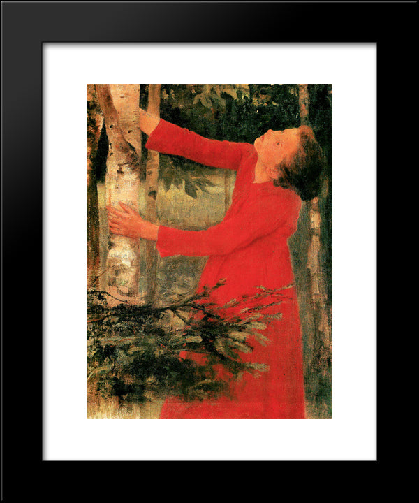 Birdsong 20x24 Black Modern Wood Framed Art Print Poster by Ferenczy, Karoly