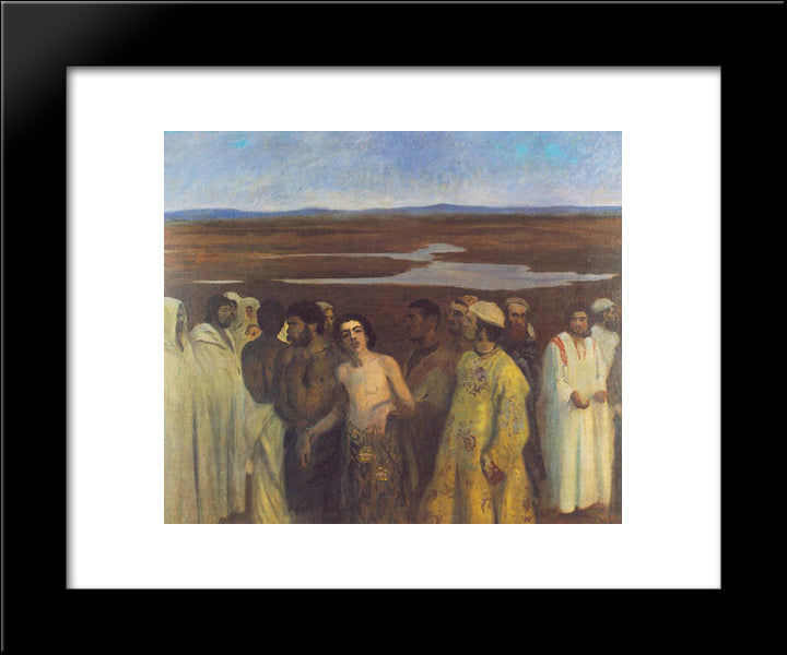 Joseph Sold Into Slavery By His Brothers 20x24 Black Modern Wood Framed Art Print Poster by Ferenczy, Karoly