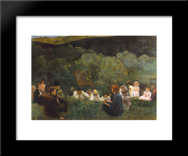 Sermon On The Mountain 20x24 Black Modern Wood Framed Art Print Poster by Ferenczy, Karoly