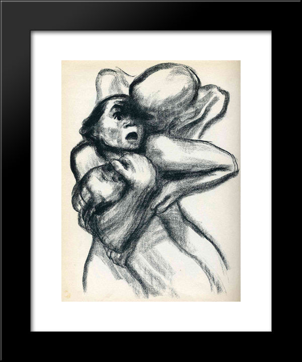 Death Seizing A Woman 20x24 Black Modern Wood Framed Art Print Poster by Kollwitz, Kathe