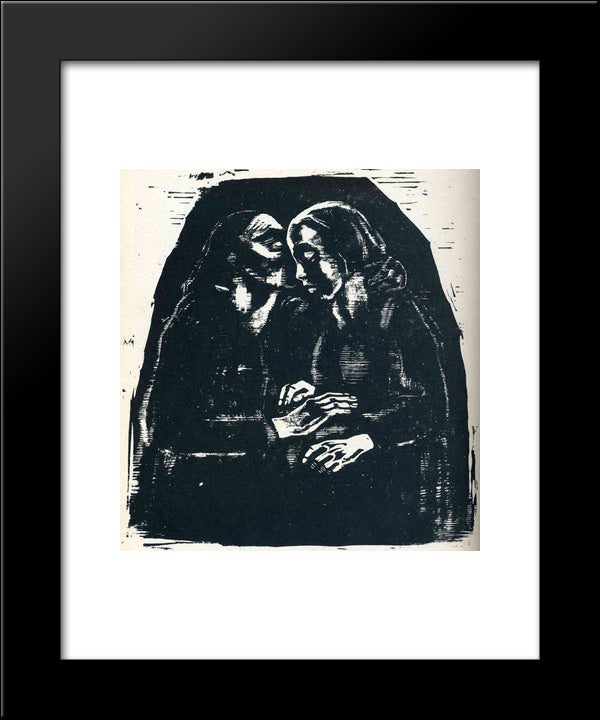 Mary And Elizabeth 20x24 Black Modern Wood Framed Art Print Poster by Kollwitz, Kathe