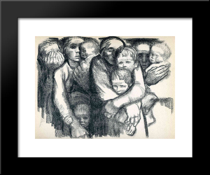 The Mothers 20x24 Black Modern Wood Framed Art Print Poster by Kollwitz, Kathe