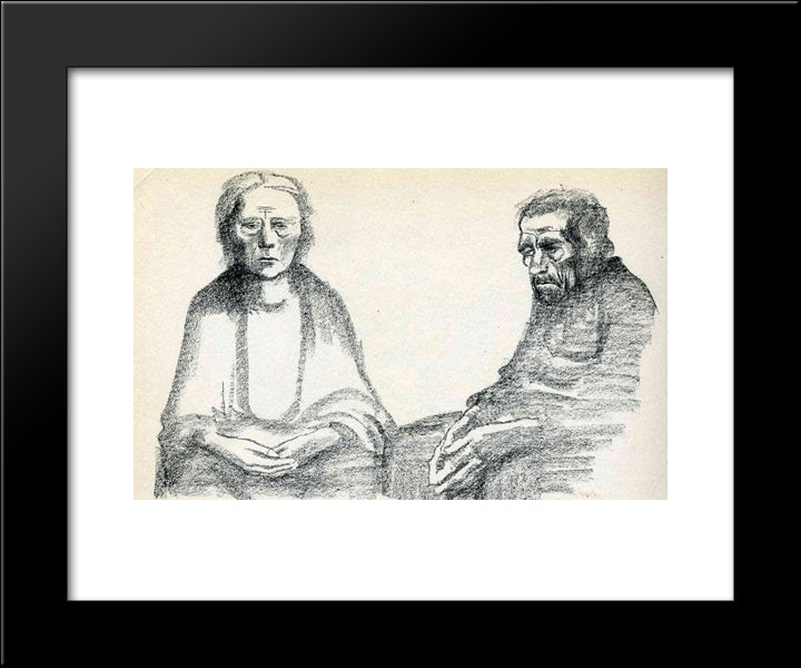 The Parents 20x24 Black Modern Wood Framed Art Print Poster by Kollwitz, Kathe
