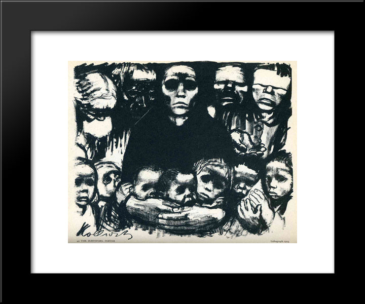 The Survivors 20x24 Black Modern Wood Framed Art Print Poster by Kollwitz, Kathe