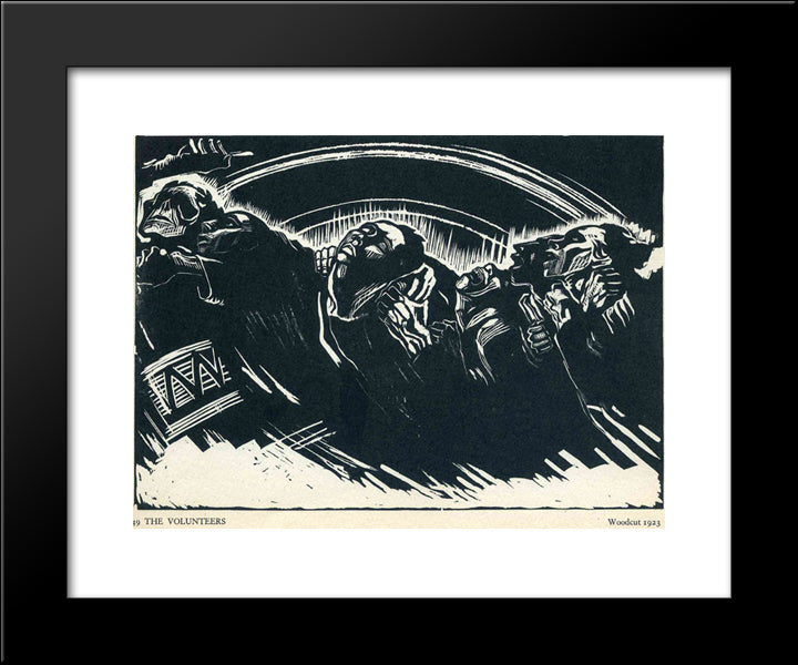 The Volunteers 20x24 Black Modern Wood Framed Art Print Poster by Kollwitz, Kathe