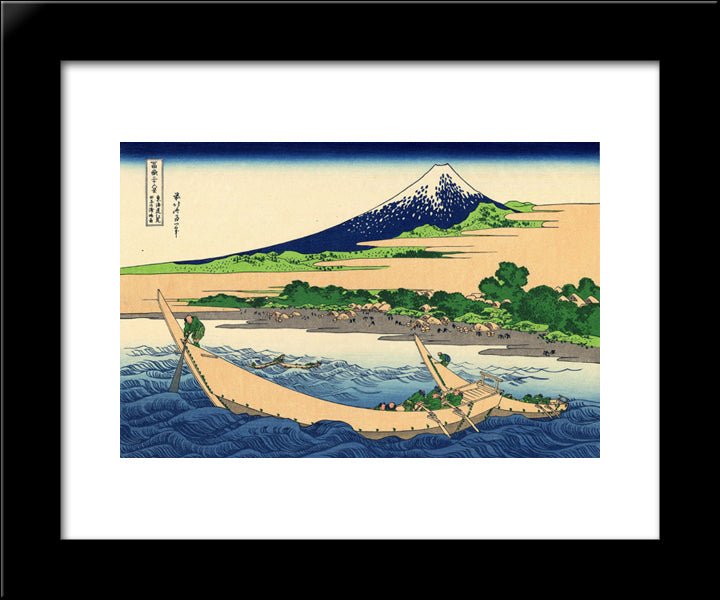 Shore Of Tago Bay, Ejiri At Tokaido 20x24 Black Modern Wood Framed Art Print Poster by Hokusai, Katsushika