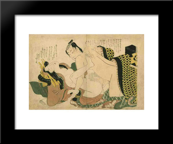 The Adonis Plant 20x24 Black Modern Wood Framed Art Print Poster by Hokusai, Katsushika
