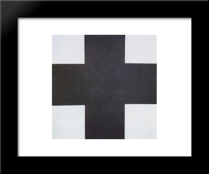 Black Cross 20x24 Black Modern Wood Framed Art Print Poster by Malevich, Kazimir