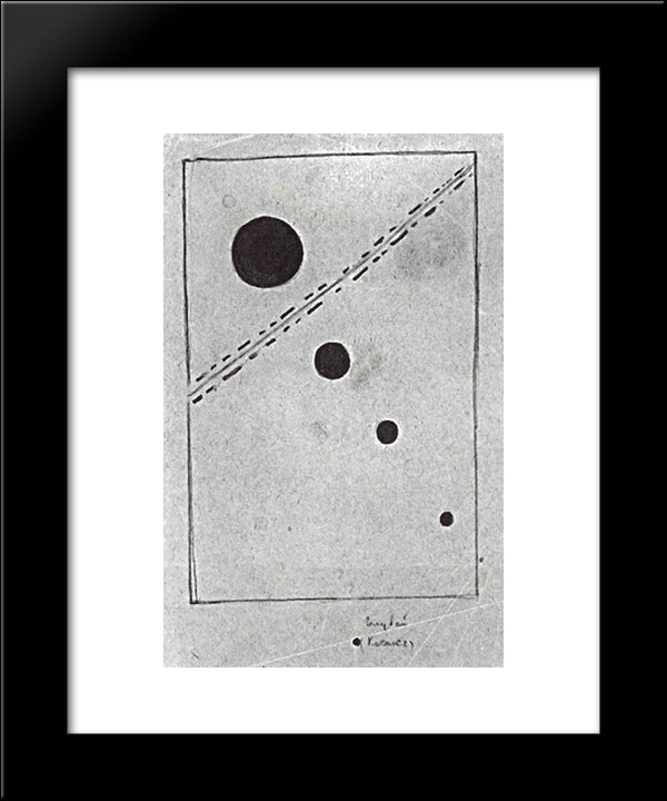 Blue Space 20x24 Black Modern Wood Framed Art Print Poster by Malevich, Kazimir