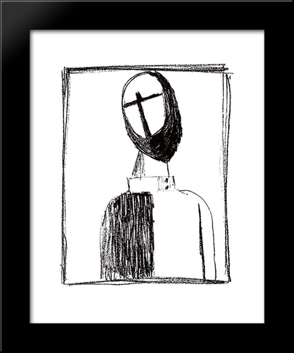 Mystic 20x24 Black Modern Wood Framed Art Print Poster by Malevich, Kazimir