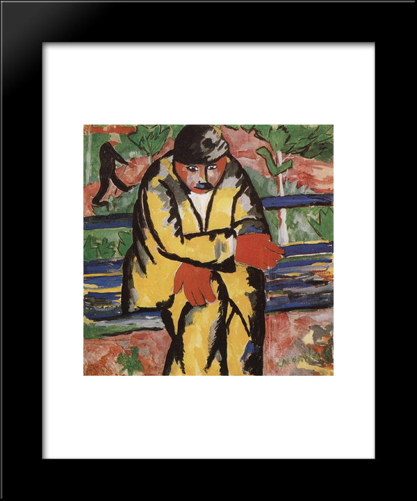 On The Boulevard 20x24 Black Modern Wood Framed Art Print Poster by Malevich, Kazimir