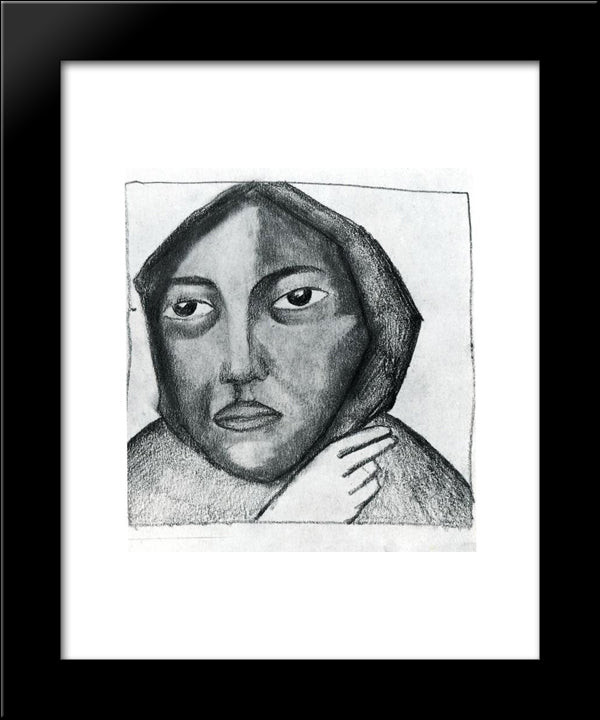 Praying Woman 20x24 Black Modern Wood Framed Art Print Poster by Malevich, Kazimir