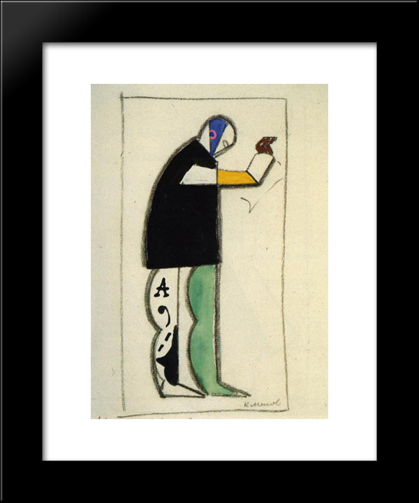 Reciter 20x24 Black Modern Wood Framed Art Print Poster by Malevich, Kazimir