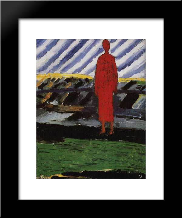 Red Figure 20x24 Black Modern Wood Framed Art Print Poster by Malevich, Kazimir