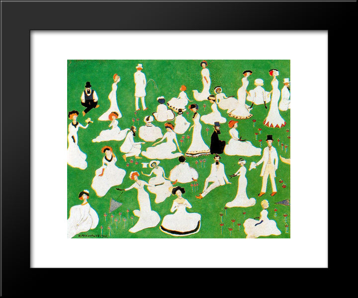 Rest. Society In Top Hats 20x24 Black Modern Wood Framed Art Print Poster by Malevich, Kazimir