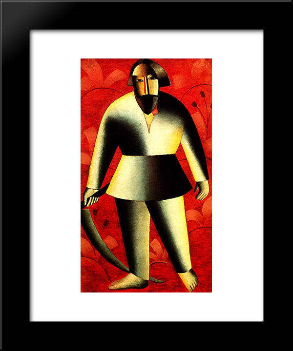 The Reaper On Red 20x24 Black Modern Wood Framed Art Print Poster by Malevich, Kazimir