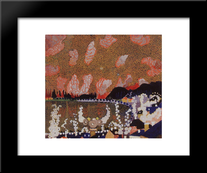 Town 20x24 Black Modern Wood Framed Art Print Poster by Malevich, Kazimir