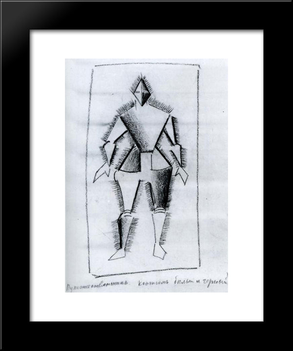 Traveler 20x24 Black Modern Wood Framed Art Print Poster by Malevich, Kazimir
