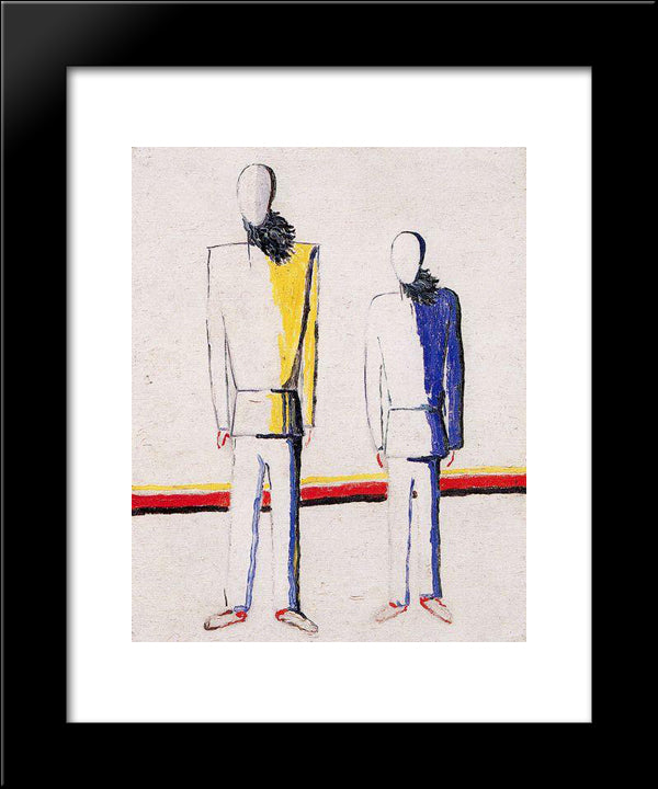 Two Peasant 20x24 Black Modern Wood Framed Art Print Poster by Malevich, Kazimir