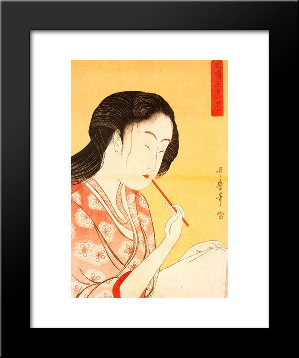 Portrait Of A Woman 20x24 Black Modern Wood Framed Art Print Poster by Utamaro, Kitagawa