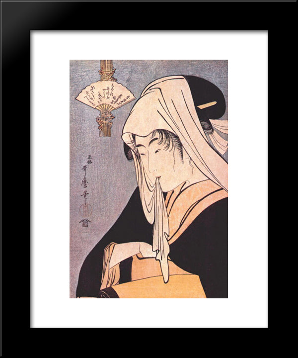Streetwalker 20x24 Black Modern Wood Framed Art Print Poster by Utamaro, Kitagawa