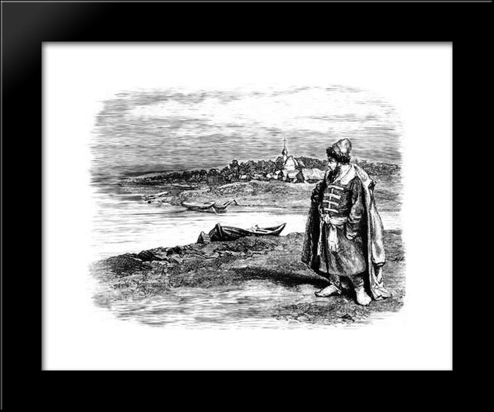 Sadko 20x24 Black Modern Wood Framed Art Print Poster by Lebedev, Klavdy
