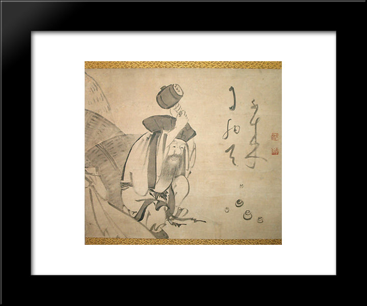 Kogan Gengei-Daikoku 20x24 Black Modern Wood Framed Art Print Poster by Gengei, Kogan