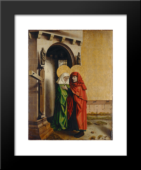 Joachim And Anna In Front Of The Golden Gate 20x24 Black Modern Wood Framed Art Print Poster by Witz, Konrad