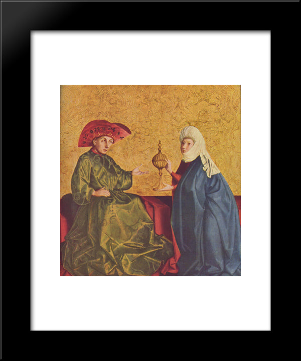 King Solomon And The Queen Of Sheba 20x24 Black Modern Wood Framed Art Print Poster by Witz, Konrad