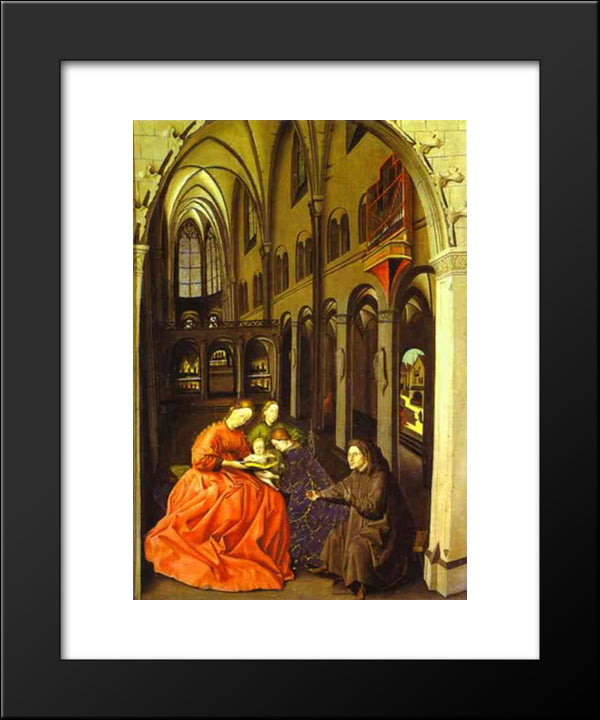 Madonna And Saints In A Church 20x24 Black Modern Wood Framed Art Print Poster by Witz, Konrad