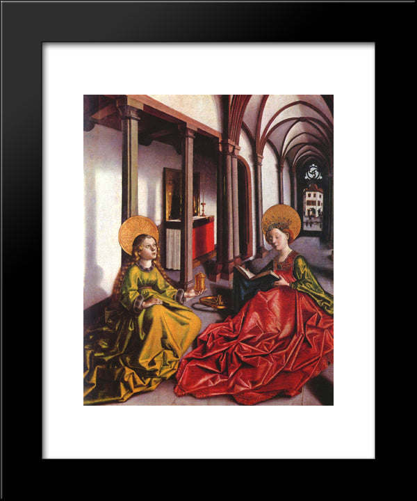 St. Catherine And Mary Magdalene 20x24 Black Modern Wood Framed Art Print Poster by Witz, Konrad