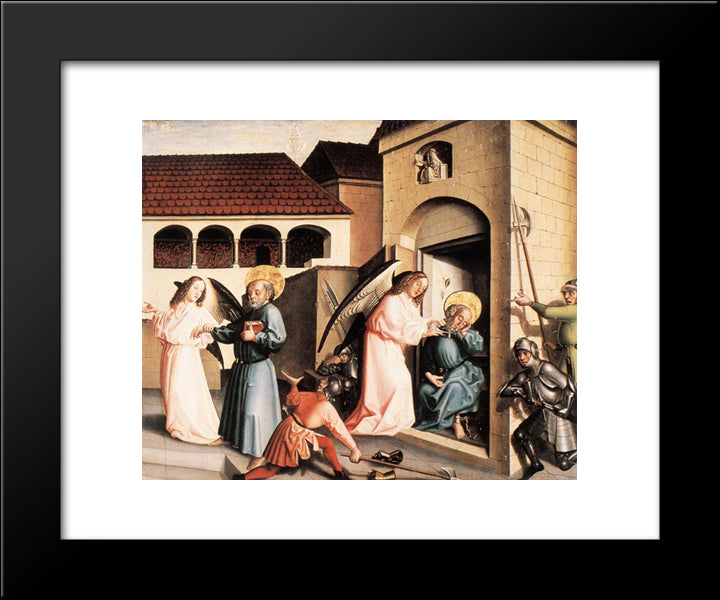 The Liberation Of St. Peter 20x24 Black Modern Wood Framed Art Print Poster by Witz, Konrad