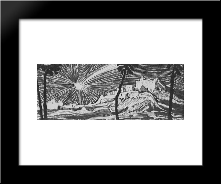 Acropolis 20x24 Black Modern Wood Framed Art Print Poster by Bogaevsky, Konstantin